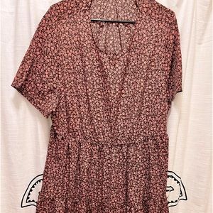 Maxi length rusty rose colored *autumn* dress